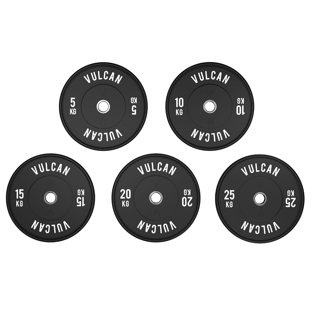 Olympic Black Bumper Plates (150KG SET) | Vulcan Fitness