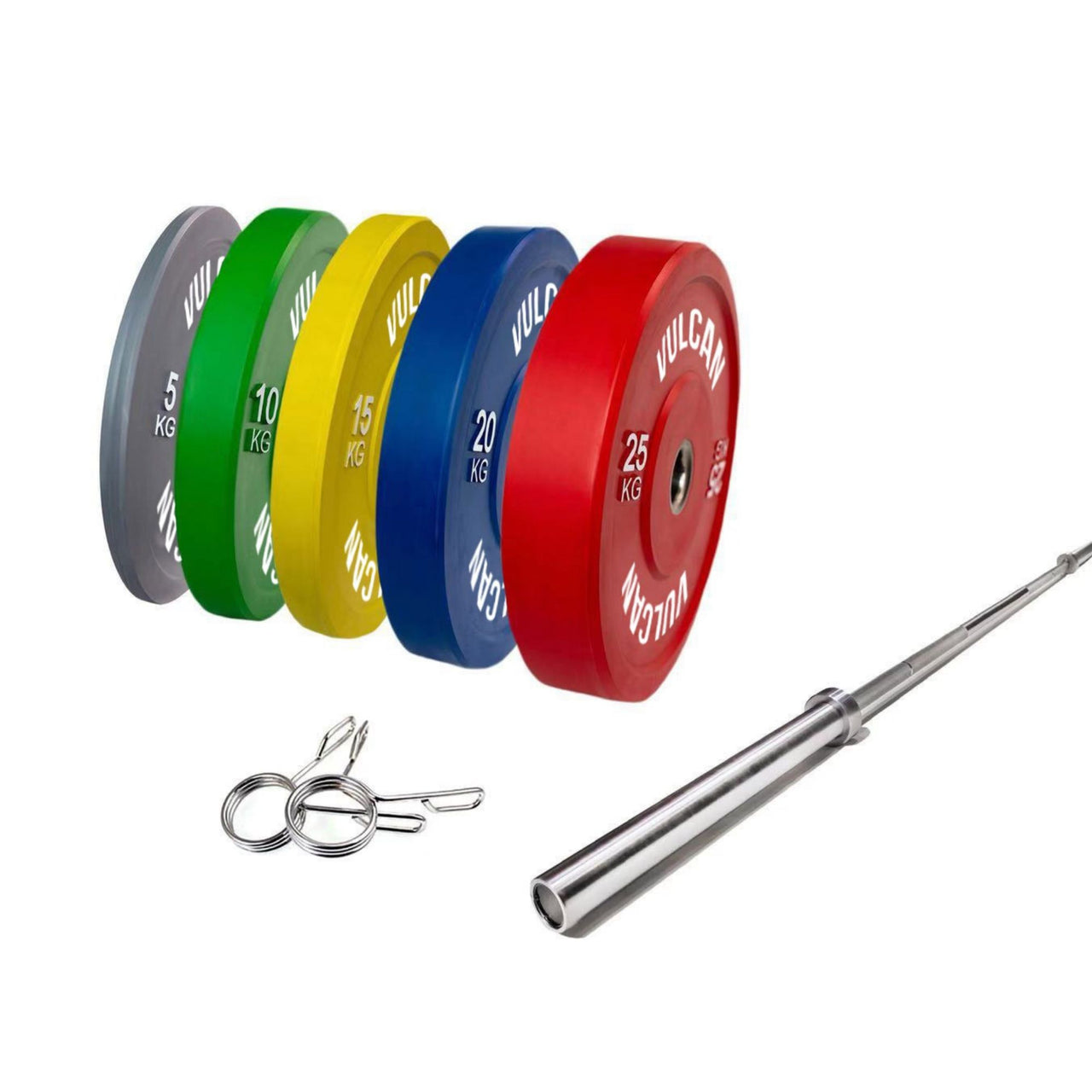 VULCAN Premium Colour Bumper Package (Olympic Barbell & 150kg Bumper Plates) | IN STOCK