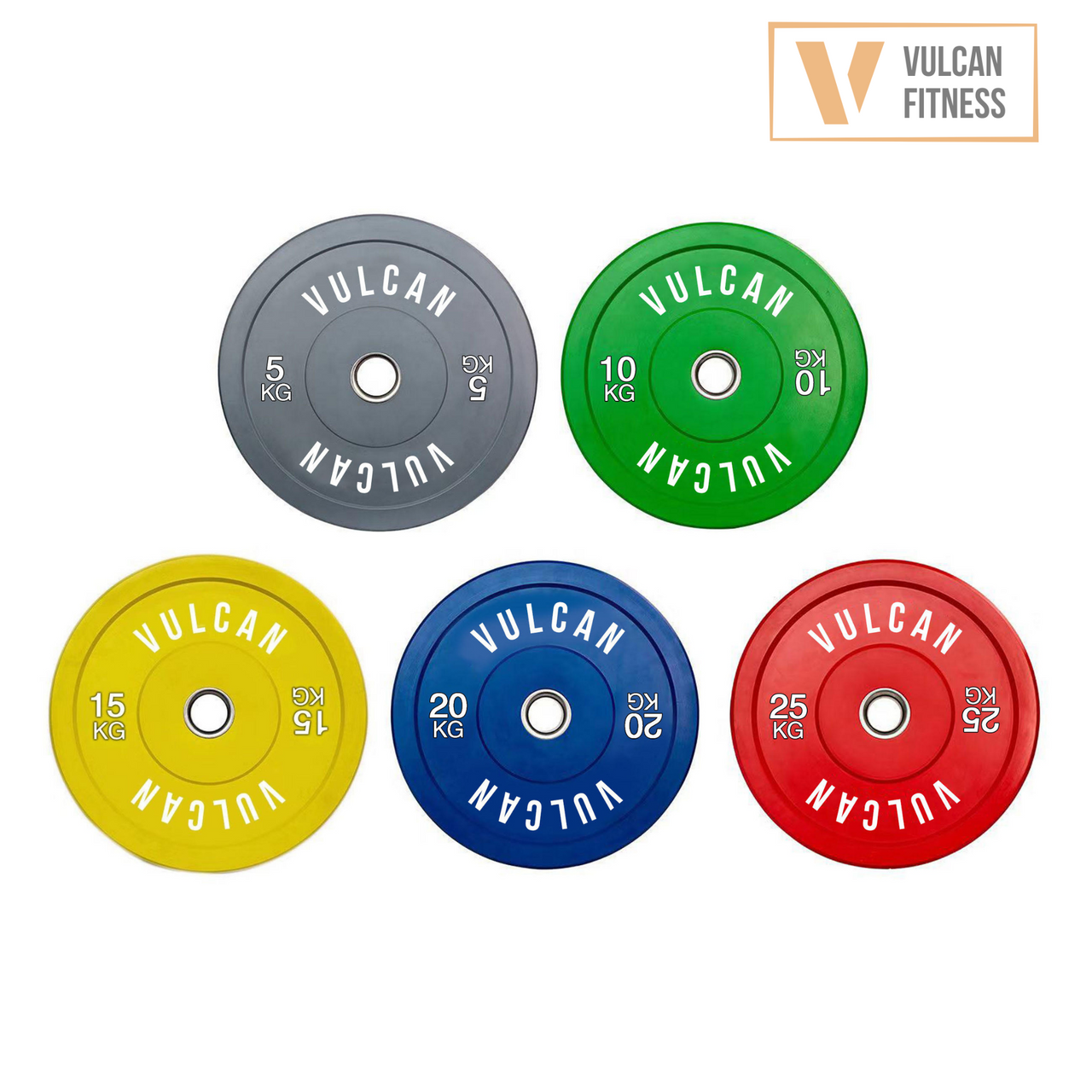VULCAN Premium Colour Bumper Package (Olympic Barbell & 150kg Bumper Plates) | IN STOCK