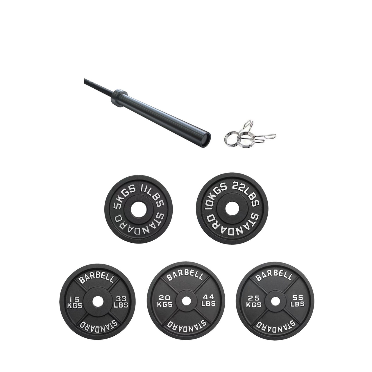 VULCAN Premium Machined Olympic Iron Plates Package (Olympic Barbell & 150kg Iron Plates) | IN STOCK