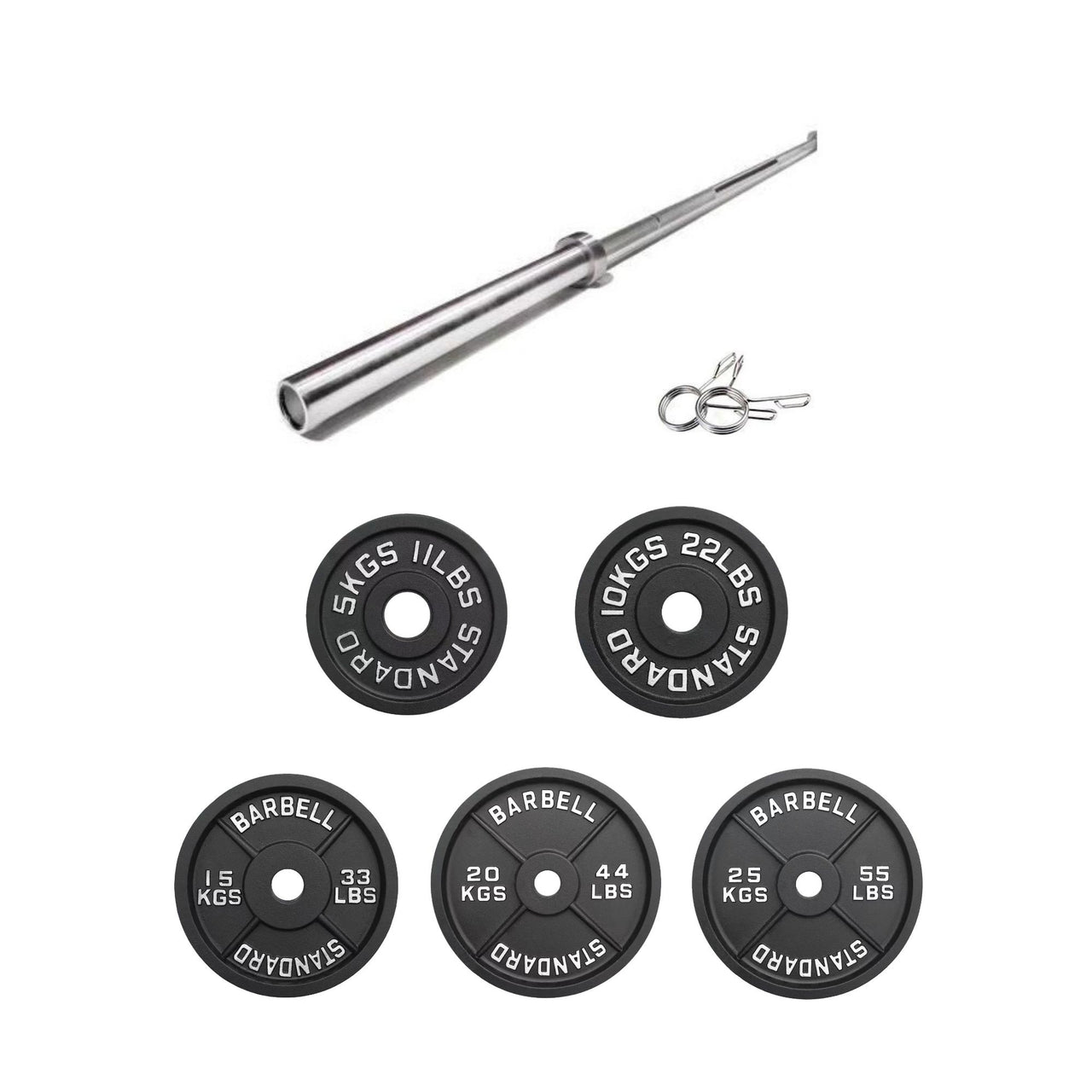 VULCAN Premium Machined Olympic Iron Plates Package (Olympic Barbell & 150kg Iron Plates) | IN STOCK