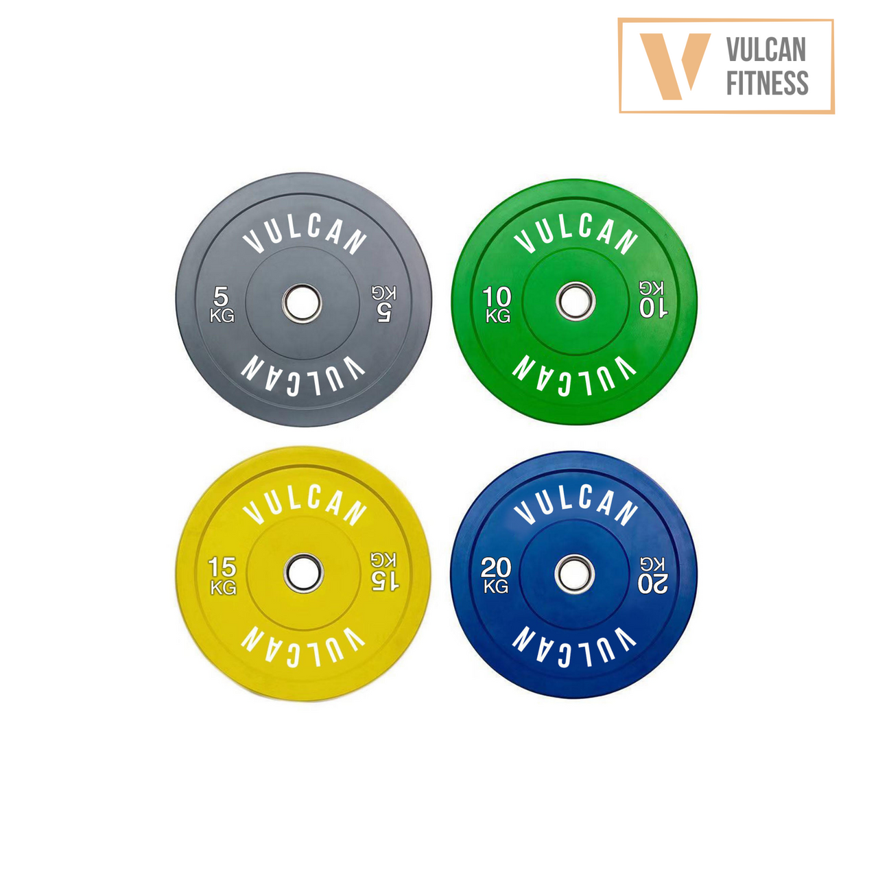 VULCAN Standard Colour Bumper Package (Olympic Barbell & 100kg Bumper Plates) | IN STOCK