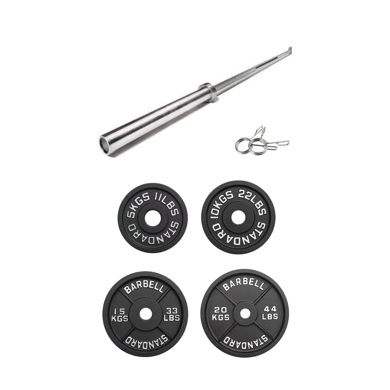 VULCAN Standard Machined Olympic Iron Plates Package (Olympic Barbell & 100kg Iron Plates) | IN STOCK