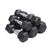 Five Hex Dumbbells stacked