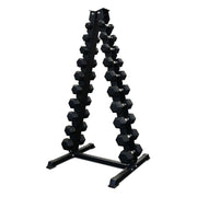 Vertical 10 Pair Dumbbell Rack & 1 ~ 10KG Commercial Hex Dumbbell Pairs