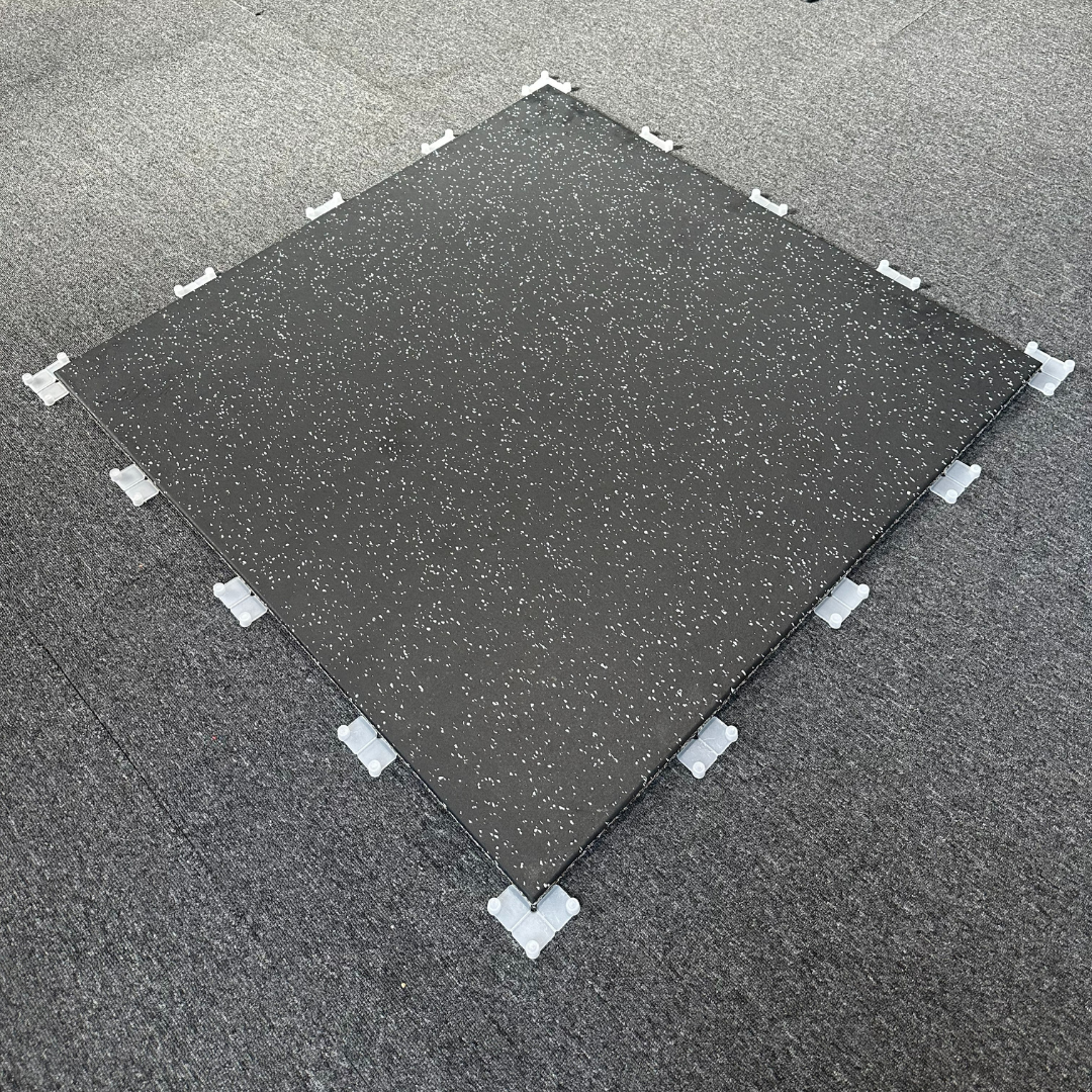 Commercial Interlocking EPDM Rubber Gym Flooring Grey Fleck - 20mm Gym Mats (1m x 1m) | IN STOCK