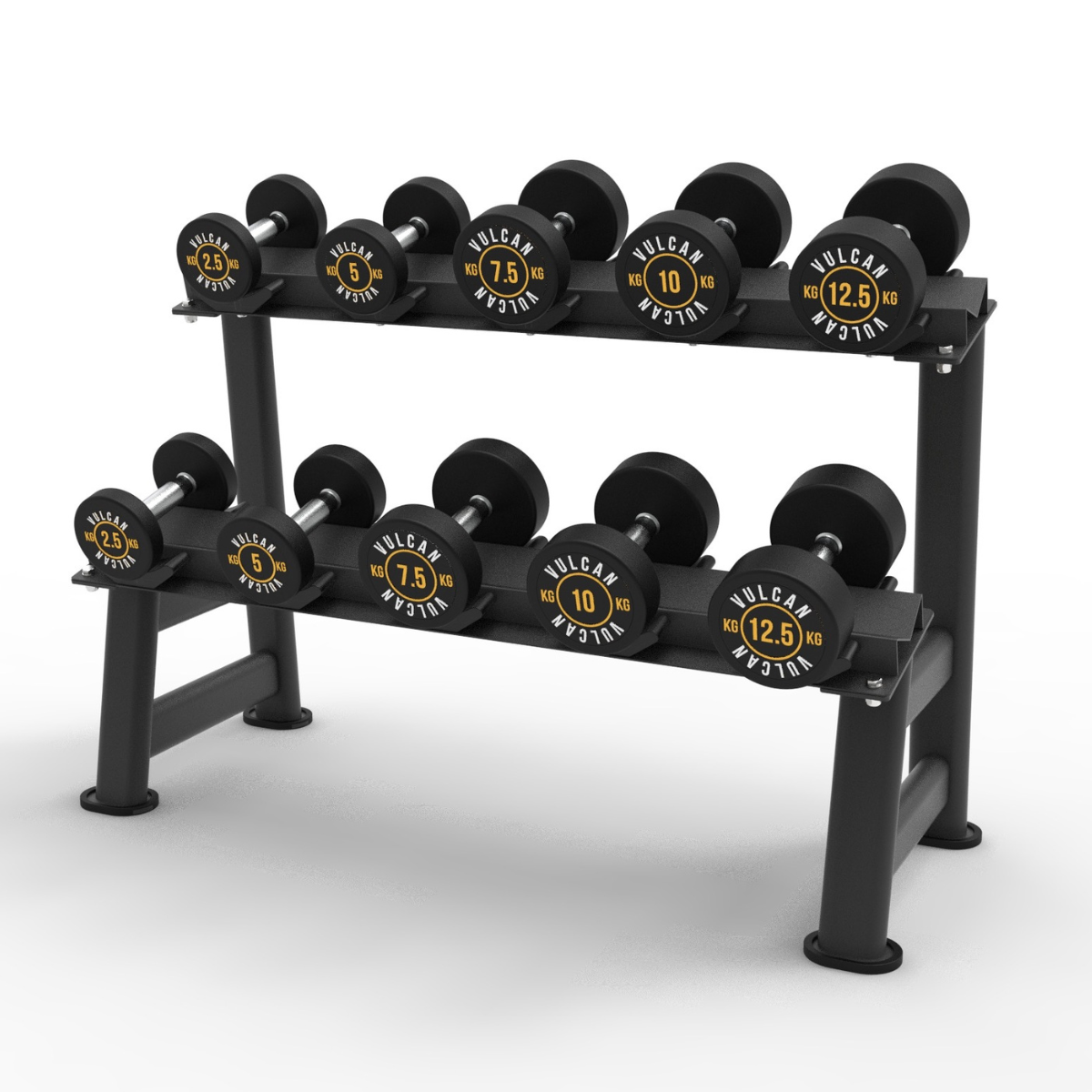 2.5 - 12.5kg dumbbells with rack