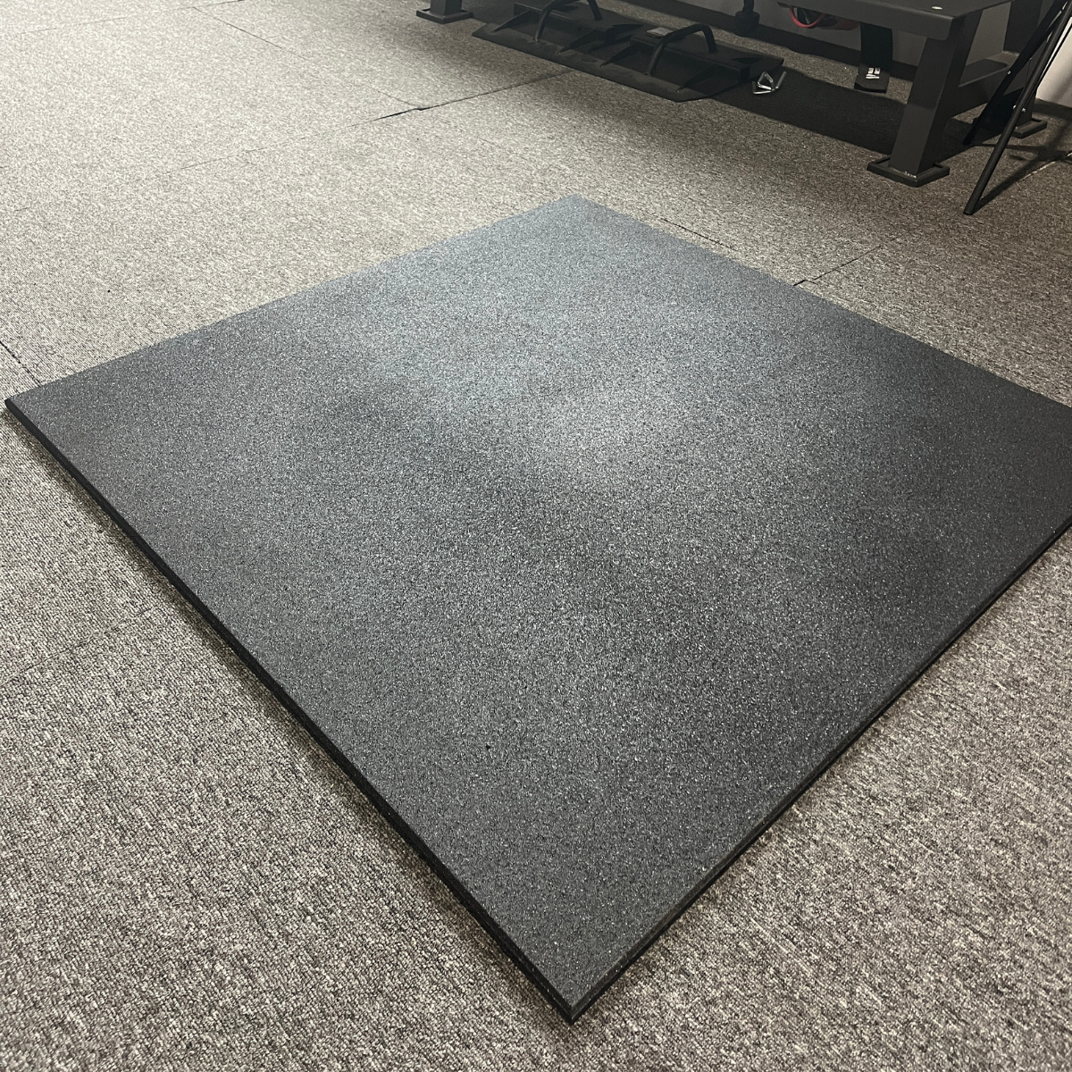 Commercial Rubber Gym Flooring Black - 15mm Gym Mats (1m x 1m) | IN STOCK