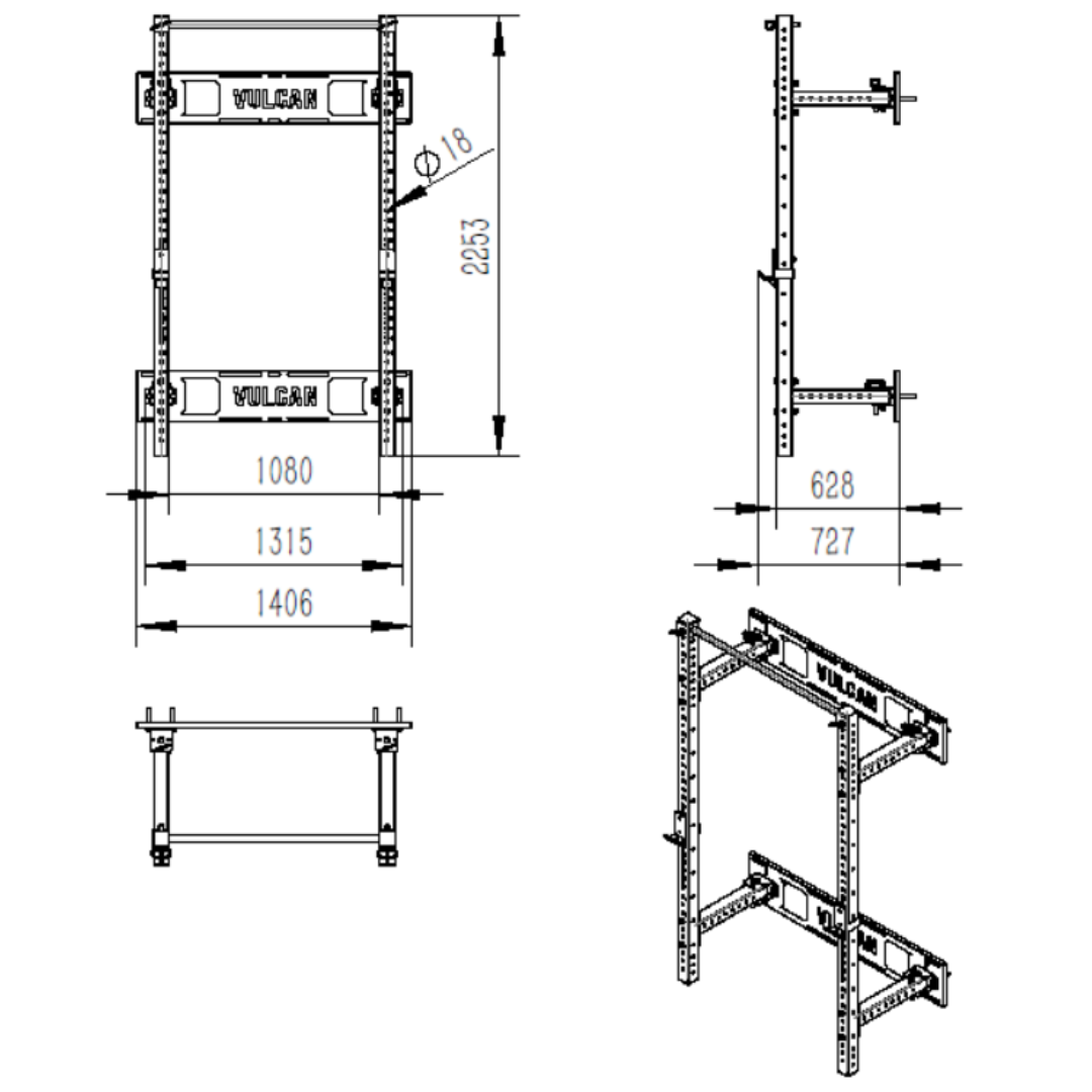 Squat Rack Width Wall Mounted Folding Squat Rack | VULCAN Fitness