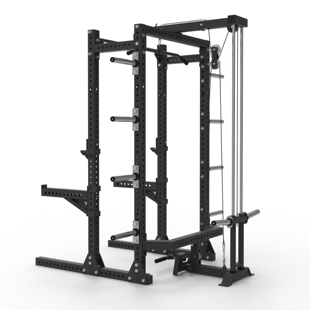 half rack with lat pulldown