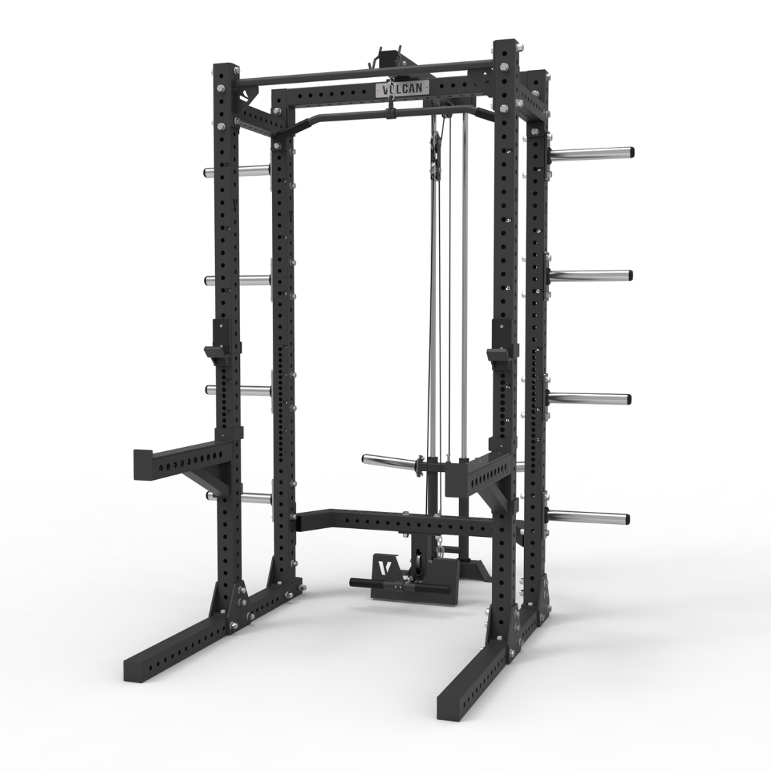 half rack with lat pulldown