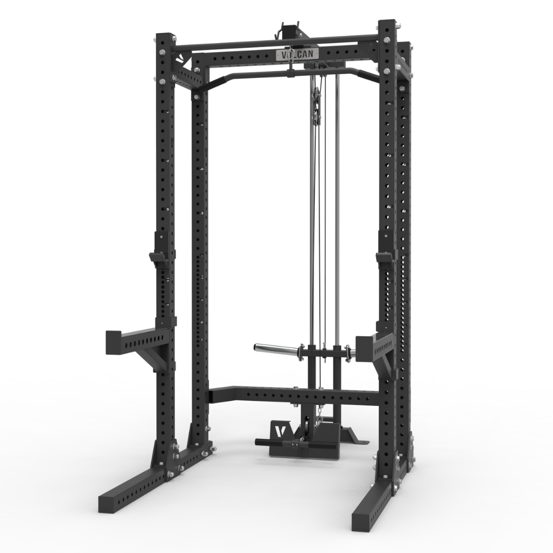 half rack with lat pulldown