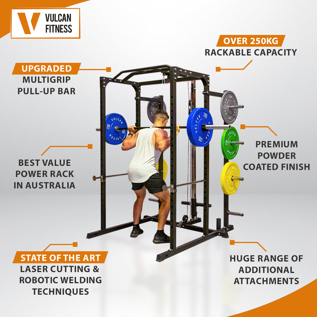 VULCAN Home Gym Power Cage with Lat-Pulldown / Low Row & Extension Kit | IN STOCK
