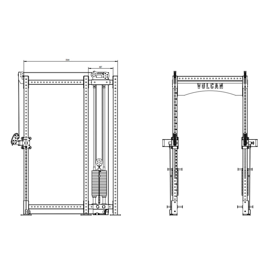 Commercial Power Rack with Olympus Attachment | Vulcan Fitness