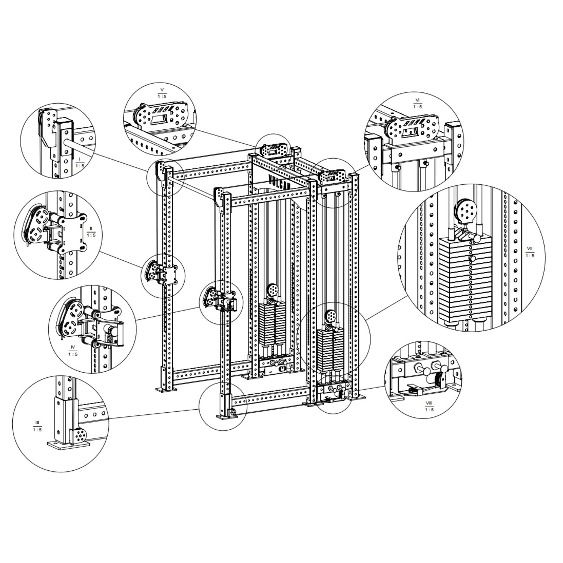 Commercial Power Rack with Olympus Attachment