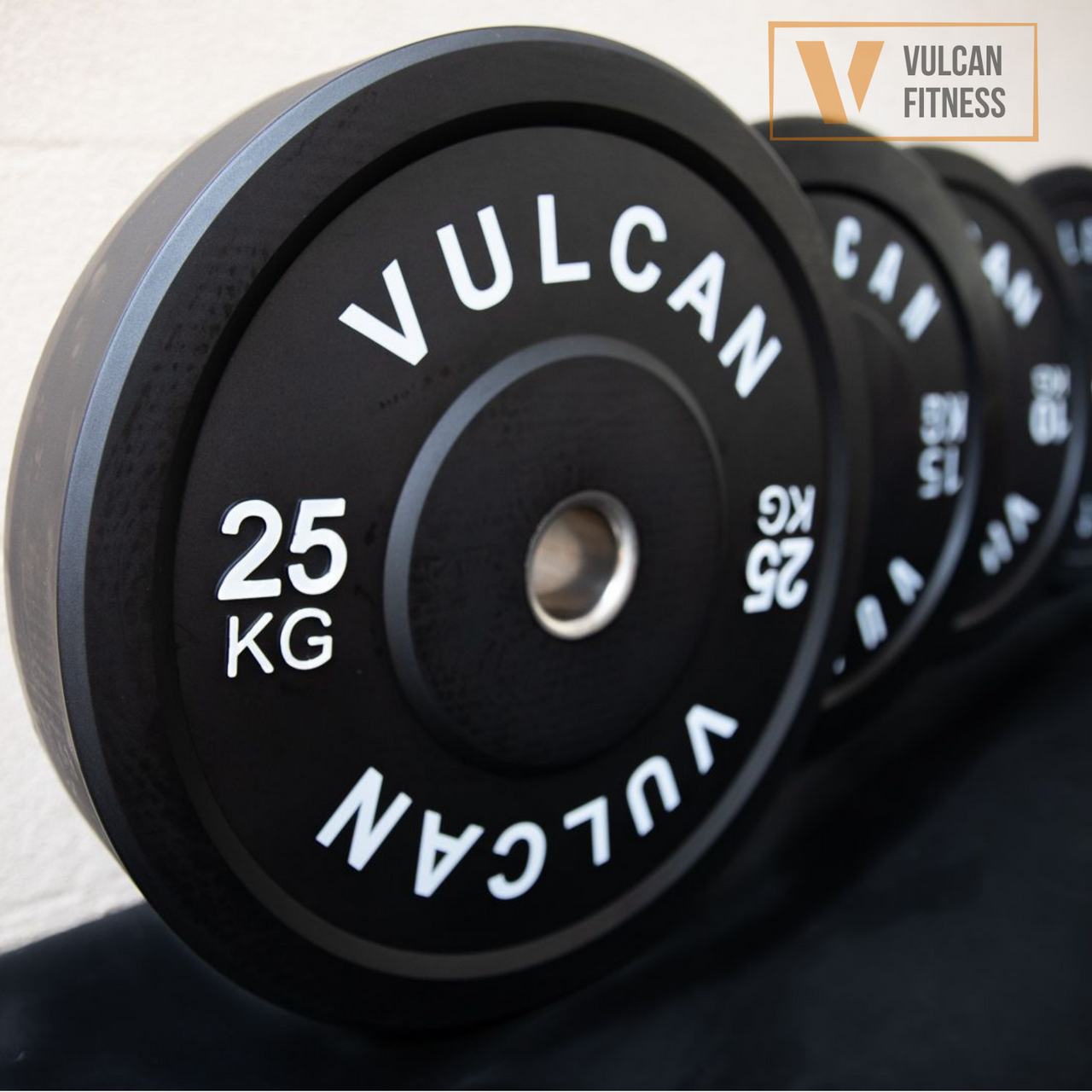 VULCAN Commercial Power Rack, Olympic Barbell, 100kg Black Bumper Weight Plates & Adjustable Bench | IN STOCK