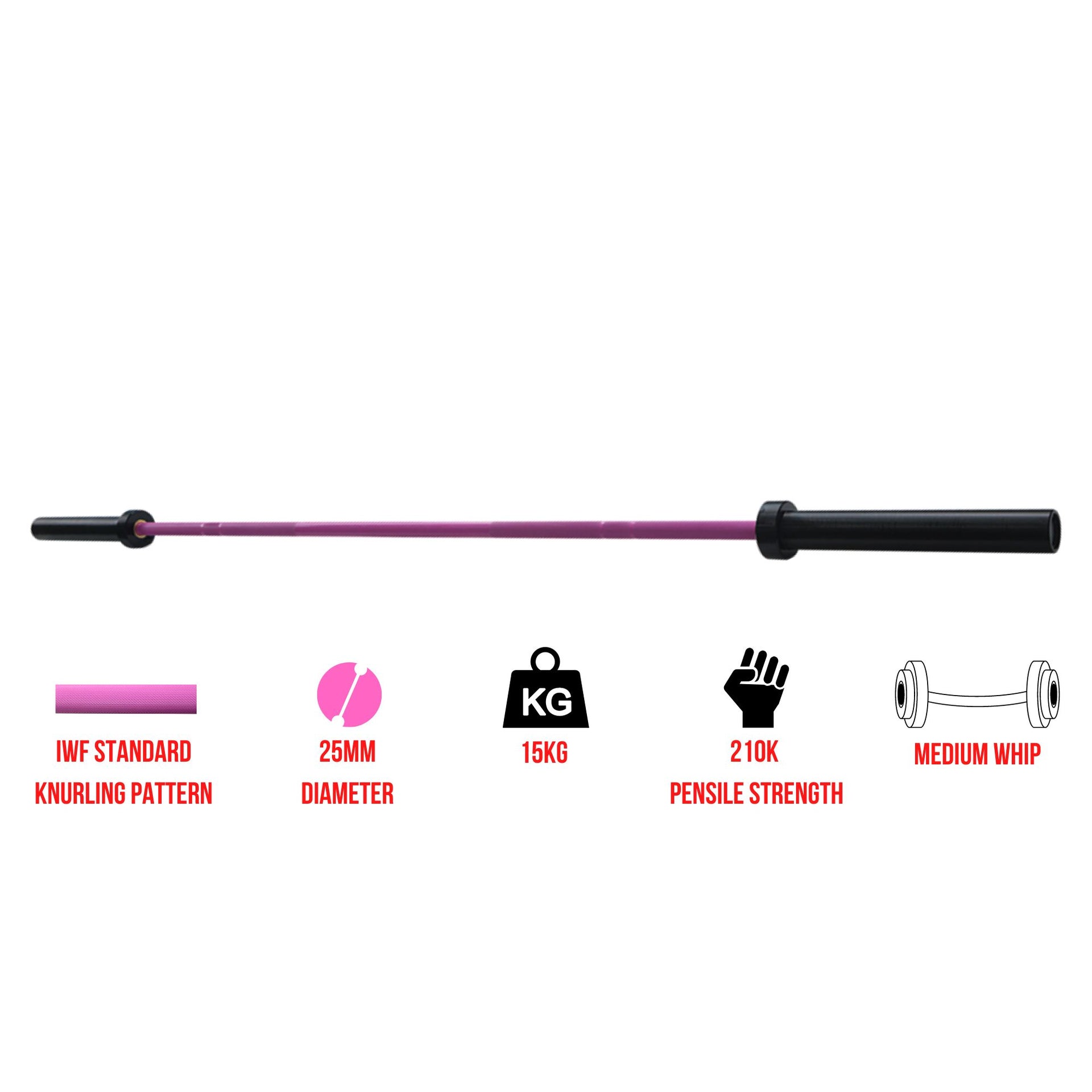 15KG Pink Competition Olympic Barbell